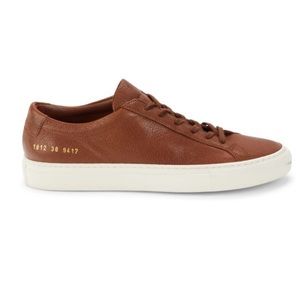 Common Projects, brown leather textured sneaker, size 45 or 12.
